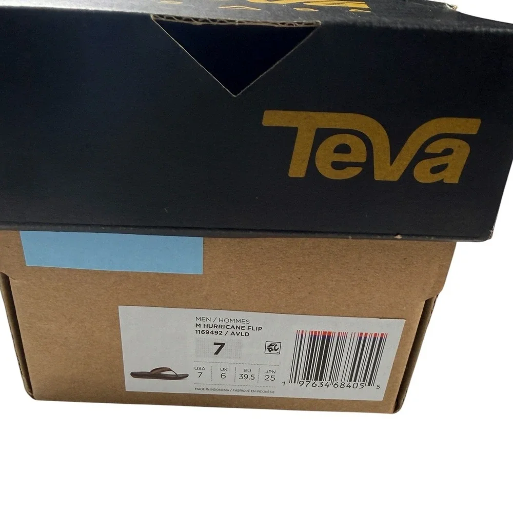 Teva Mens Hurricane Flip Sandals Archive Ladder Bison Brown 1169492 Size 7 NEW